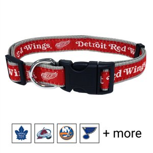Pets First NHL Nylon Dog Collar, Detroit Red Wings, Small: 8 to 12-in neck, 3/8-in wide