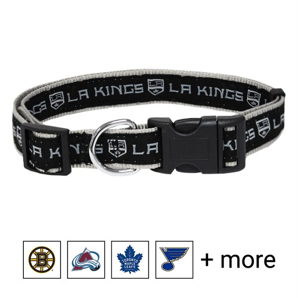 Pets First NHL Nylon Dog Collar, Los Angeles Kings, Medium: 12 to 18-in neck, 5/8-in wide slide 1 of 4