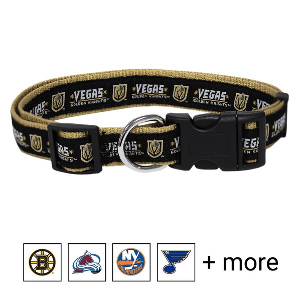 Pets First NHL Nylon Dog Collar, Vegas Golden Knights, Small: 8 to 12-in neck, 3/8-in wide slide 1 of 4