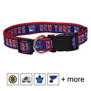 Pets First NHL Nylon Dog Collar, New York Rangers, Small: 8 to 12-in neck, 3/8-in wide