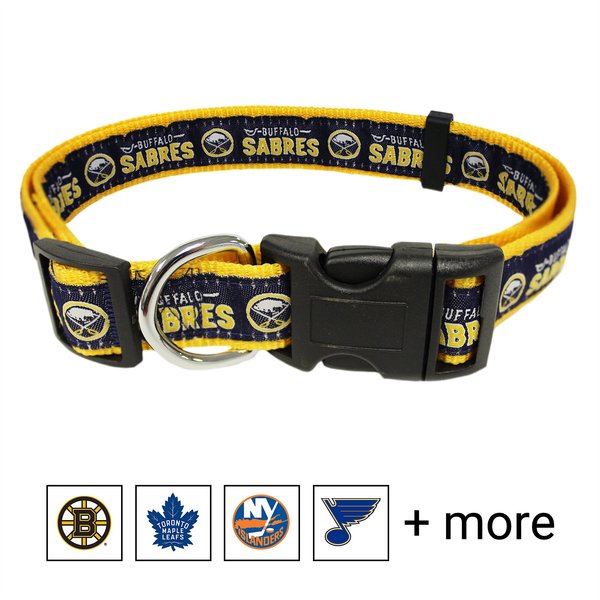 Pets First NHL Nylon Dog Collar, Buffalo Sabres, Medium: 12 to 18-in neck, 5/8-in wide slide 1 of 4
