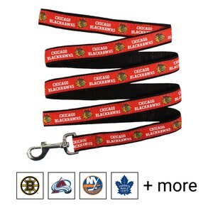 Pets First NHL Nylon Dog Leash, Chicago Blackhawks, Large: 6-ft long, 1-in wide