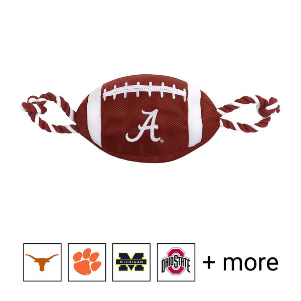 Pets First NCAA Football Rope Dog Toy, Alabama slide 1 of 2