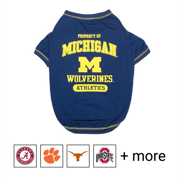 Pets First NCAA Dog & Cat T-Shirt, Michigan Wolverines, Small slide 1 of 3