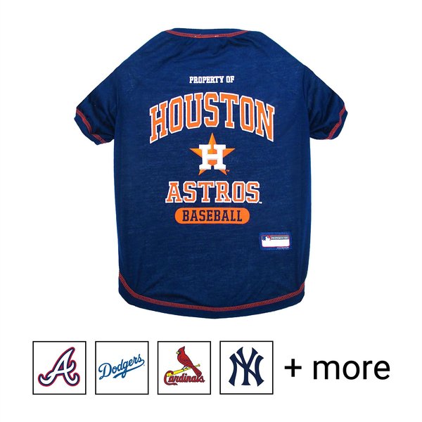 Pets First MLB Dog & Cat T-Shirt, Houston Astros, Small slide 1 of 4
