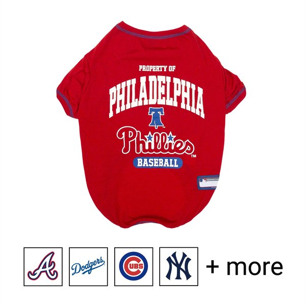 Pets First MLB Dog & Cat T-Shirt, Philadelphia Phillies, Small slide 1 of 4