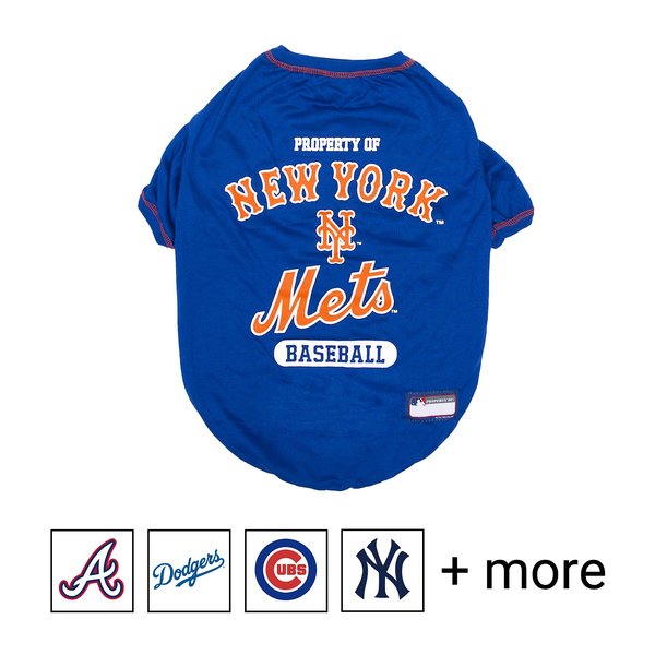 Pets First MLB Dog & Cat T-Shirt, New York Mets, Medium slide 1 of 3