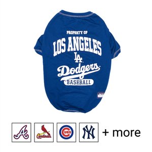 Pets First MLB Dog & Cat T-Shirt, Los Angeles Dodgers, Small