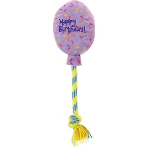 Frisco Birthday Balloon Dog Toy, Small, Purple