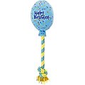 Frisco Birthday Balloon Plush with Rope Squeaky Dog Toy, Blue, Medium/Large