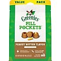 Greenies Pill Pockets Canine Real Peanut Butter Flavor Dog Treats, Capsule Size, 60 count