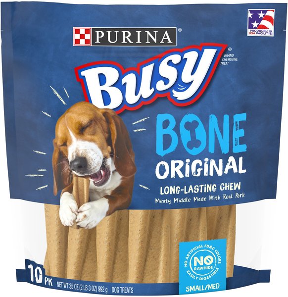Busy Bone Original Long-Lasting Real Meat Small/Medium Dog Treats, 10 count slide 1 of 11