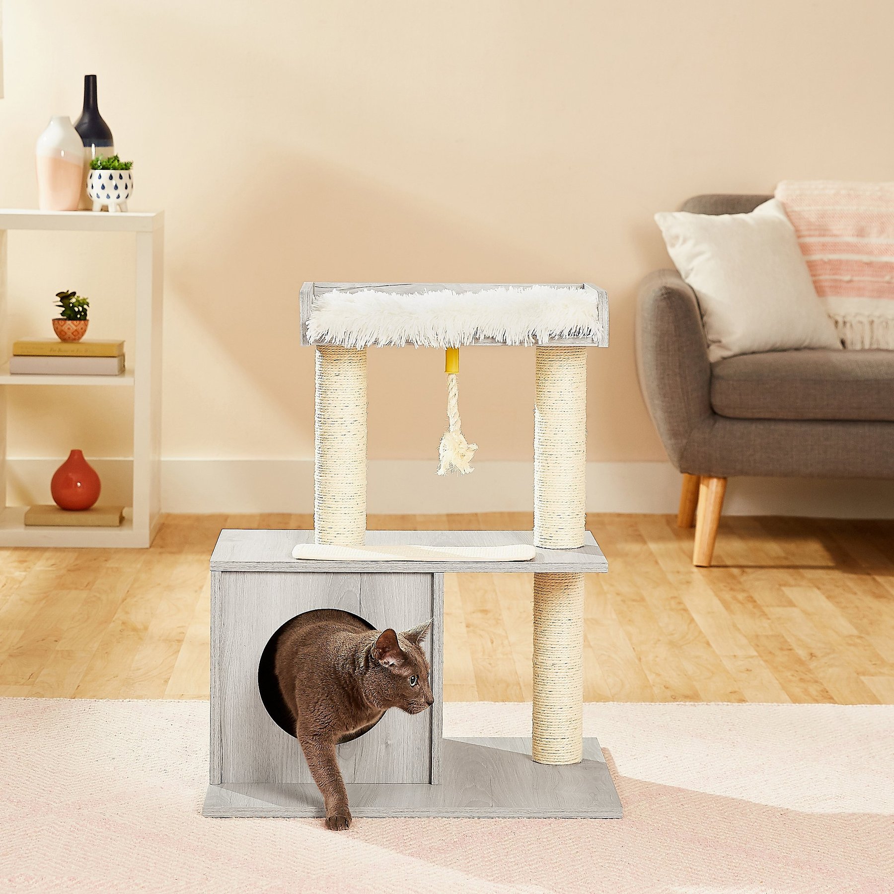 FRISCO 28.5in Modern Cat Tree & Condo, Gray