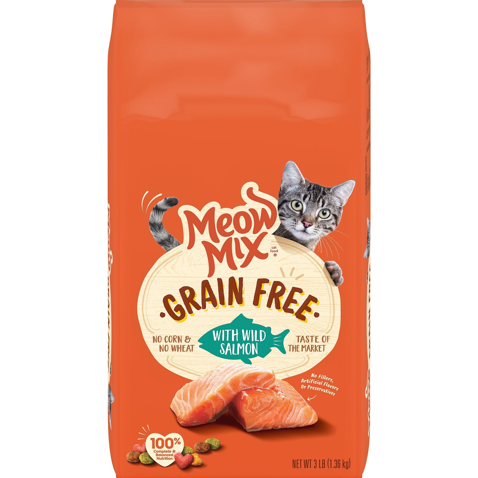 MEOW MIX Wild Salmon Grain Free Dry Cat Food reviews Chewy