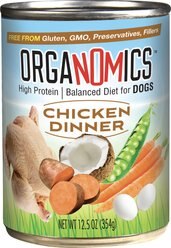OrgaNOMics Chicken Dinner Grain-Free Pate Wet Dog Food, 12.5-oz can, case of 12 slide 1 of 6