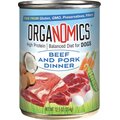 OrgaNOMics Beef & Pork Dinner Grain-Free Pate Wet Dog Food, 12.5-oz can, case of 12