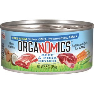 OrgaNOMics Beef & Pork Dinner Grain-Free Pate Wet Cat Food, 5.5-oz can, case of 24