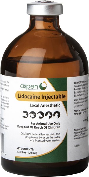 Lidocaine HCl Injectable Solution 2% for Dogs, Cats, Horses & Cattle, 100-mL slide 1 of 3