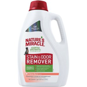 Nature's Miracle Cat Enzymatic Stain Remover & Odor Eliminator Refill, Melon Burst Scent, 1-gal bottle