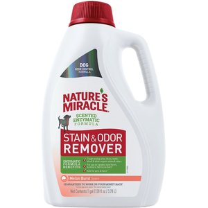 Nature's Miracle Dog Enzymatic Stain Remover & Odor Eliminator Refill, Melon Burst Scent, 1-gal bottle