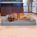 FurHaven Plush & Suede Orthopedic Sofa Cat & Dog Bed, Gray, Jumbo Plus