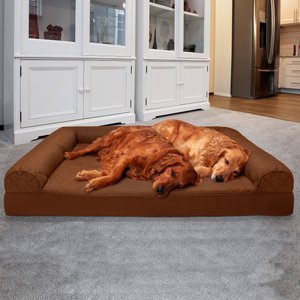 FurHaven Quilted Orthopedic Sofa Cat & Dog Bed w/ Removable Cover, Toasted Brown, Jumbo Plus