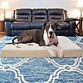 FurHaven NAP Ultra Plush Orthopedic Deluxe Cat & Dog Bed with Removable Cover, Cream, Jumbo Plus