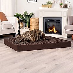 FurHaven NAP Ultra Plush Orthopedic Deluxe Cat & Dog Bed with Removable Cover, Chocolate, Jumbo Plus