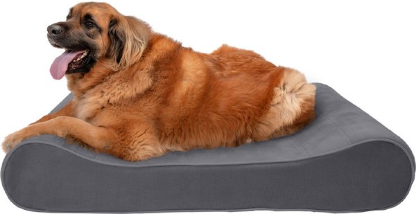 FurHaven Microvelvet Luxe Lounger Orthopedic Cat & Dog Bed w/Removable Cover, Gray, Jumbo Plus slide 1 of 10