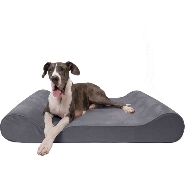 K&H PET PRODUCTS Feather-Top Orthopedic Pillow Dog Bed, Charcoal, Jumbo ...