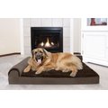 FurHaven Plush Deluxe Chaise Orthopedic Cat & Dog Bed with Removable Cover, Sable Brown, Jumbo Plus