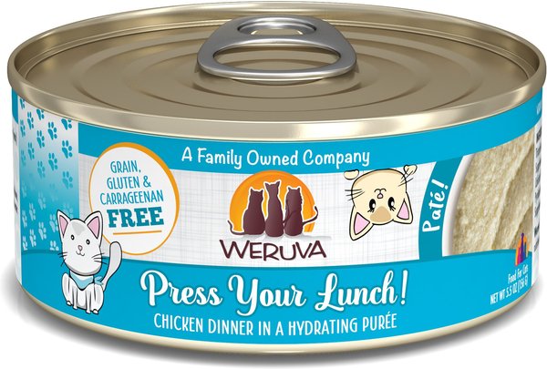 Weruva Classic Cat Press Your Lunch! Chicken Pate Canned Cat Food, 5.5-oz can, case of 8 slide 1 of 7
