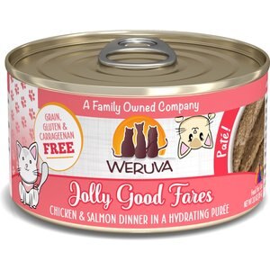 Weruva Classic Cat Jolly Good Fares Chicken & Salmon Pate Canned Cat Food, 3-oz can, case of 12