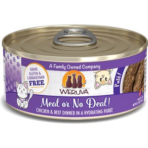 Weruva Classic Cat Meal or No Deal Chicken & Beef Pate Canned Cat Food, 5.5-oz can, case of 8