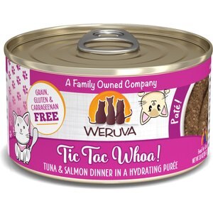 Weruva Classic Cat Tic Tac Whoa Tuna & Salmon Pate Canned Cat Food, 3-oz can, case of 12