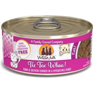 Weruva Classic Cat Tic Tac Whoa Tuna & Salmon Pate Canned Cat Food, 5.5-oz can, case of 8