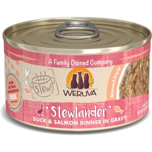 Weruva Classic Cat Stewlander Duck & Salmon in Gravy Stew Canned Cat Food, 2.8-oz can, case of 12