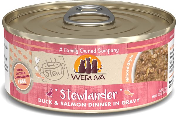 Weruva Classic Cat Stewlander Duck & Salmon in Gravy Stew Canned Cat Food, 5.5-oz can, case of 8 slide 1 of 9
