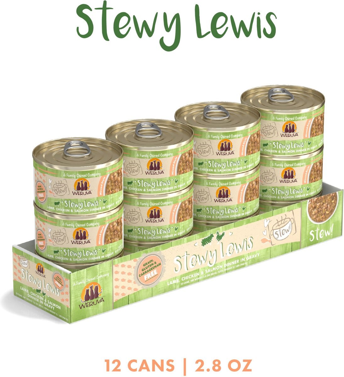 Weruva Classic Cat Stewy Lewis Lamb, Chicken & Salmon in Gravy Stew Canned Cat Food
