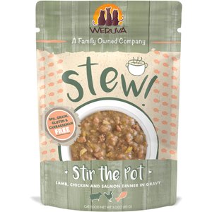 Weruva Classic Cat Stir the Pot with Lamb, Chicken & Salmon in Gravy Stew Cat Food Pouches, 3-oz pouch, 12 count