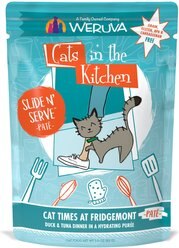 Weruva Cats in the Kitchen Cat Times At Fridgemont with Duck & Tuna Grain-Free Cat Food Pouches, 3-oz pouch, case of 12