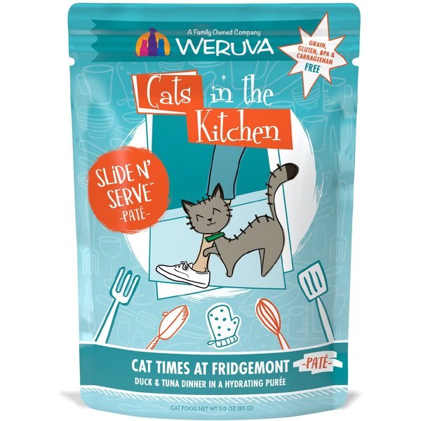 Weruva Cats in the Kitchen Cat Times At Fridgemont with Duck & Tuna Grain-Free Cat Food Pouches