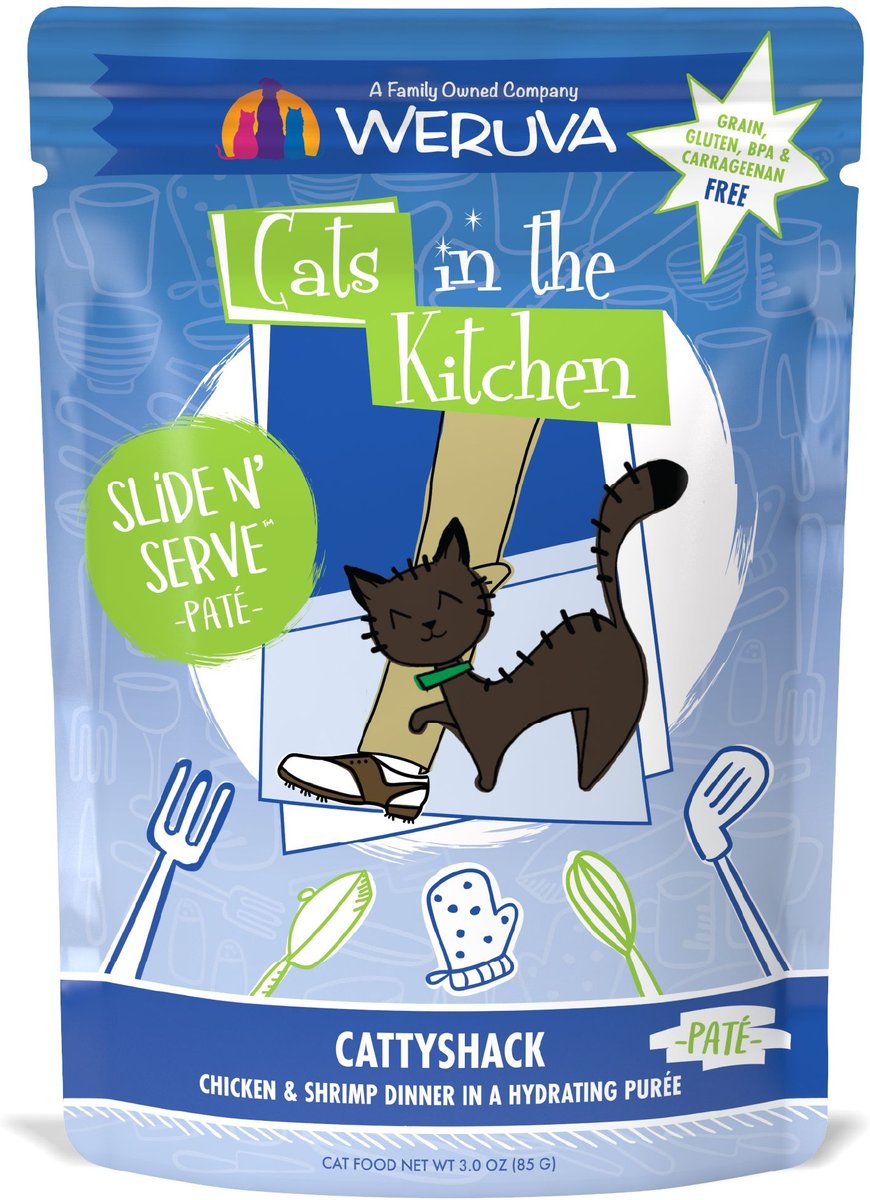 Weruva Cats in the Kitchen Cattyshack with Chicken & Shrimp Pate Grain-Free Cat Food Pouches