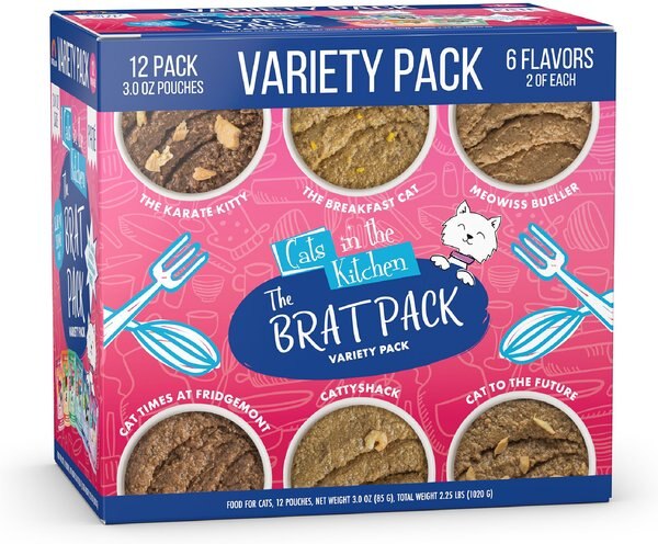 Weruva Cats in the Kitchen The Brat Pack Variety Pack Cat Food Pouches, 3-oz pouch, case of 12 slide 1 of 8