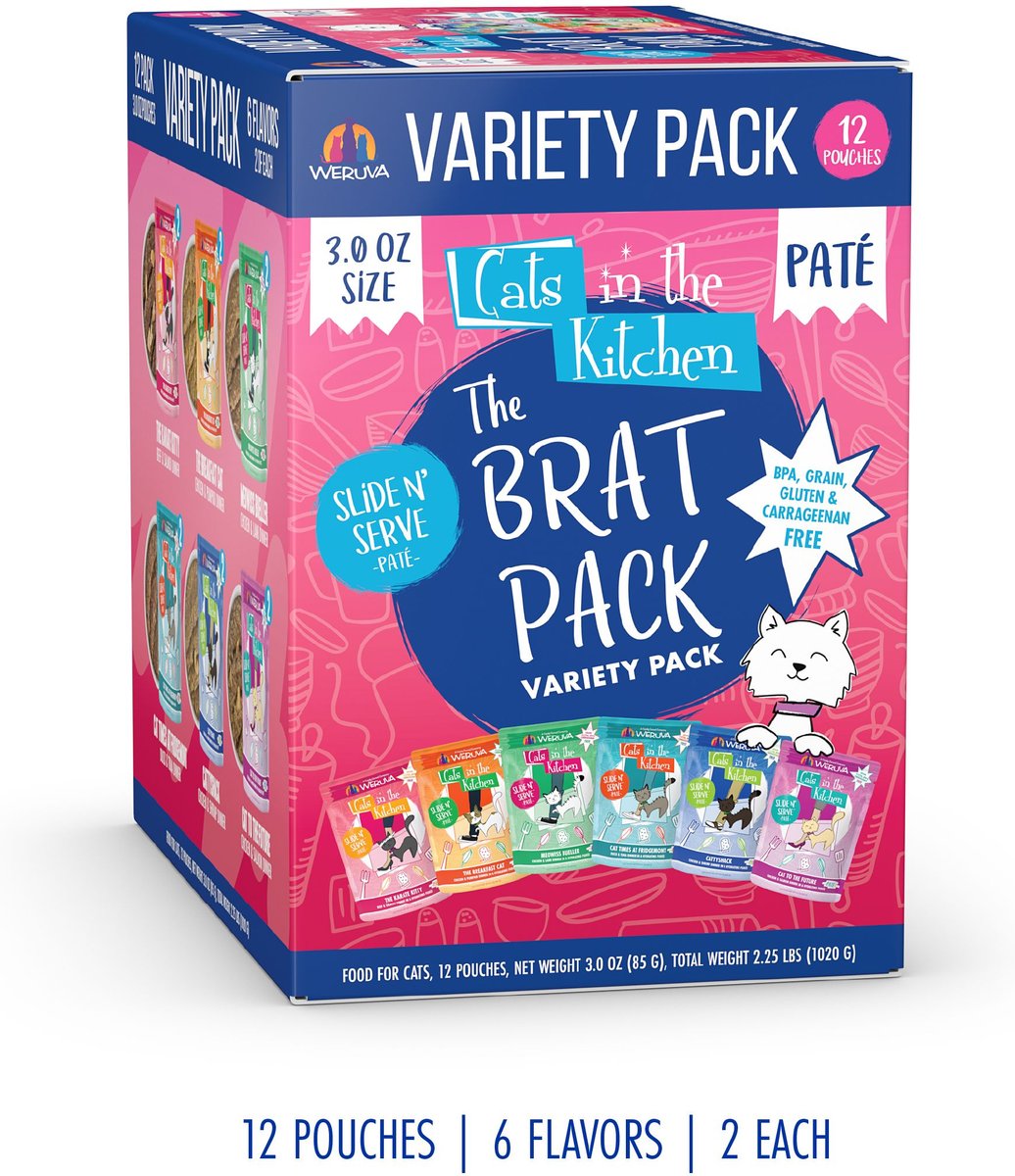 Weruva Cats in the Kitchen Mack Daddy Feast Variety Pack Grain-Free Cat Food Pouches