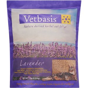 Vetbasis Herbal Lavender Scented Clumping Corn Cat Litter, 7-lb bag
