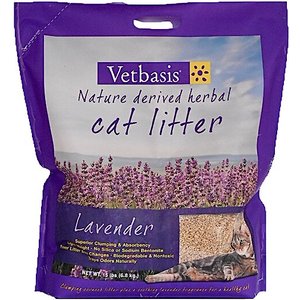 Vetbasis Herbal Lavender Scented Clumping Corn Cat Litter, 15-lb bag