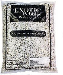 Exotic Pebbles Polished Snow White Reptile & Terrarium Gravel, 20-lb bag