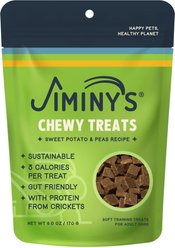 Jiminy's Cricket Peas & Sweet Potato Recipe Chicken-Free Dog Treats, 6-oz bag slide 1 of 9