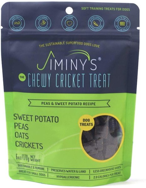 Jiminy's Cricket Peas & Sweet Potato Recipe Chicken-Free Dog Treats, 6-oz bag slide 1 of 9